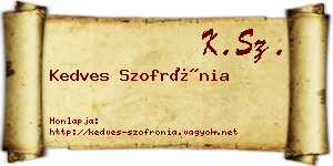 Kedves Szofrónia névjegykártya